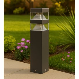 Borne extérieure pyramide 40cm gris anthracite