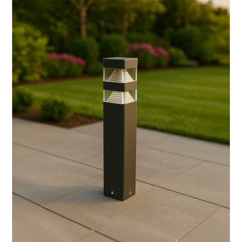 Borne extérieure pyramide 60cm gris anthracite