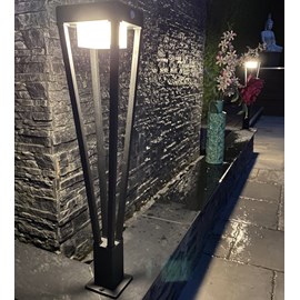 Borne extérieure solaire luxor avec détecteur de mouvements inox