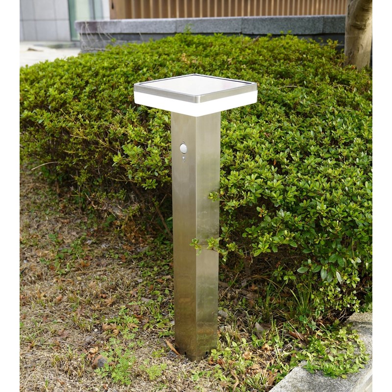 Borne extérieure solaire sun–1000 avec détecteur de mouvements inox