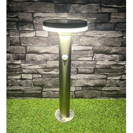 Borne extérieure solaire living avec détecteur de mouvements 45cm inox