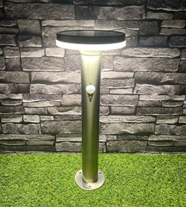 Borne extérieure solaire living avec détecteur de mouvements 45cm inox