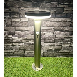 Borne extérieure solaire living avec détecteur de mouvements 45cm inox