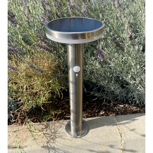 Borne extérieure solaire living avec détecteur de mouvements 45cm inox