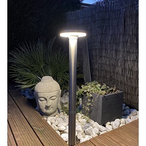 Borne extérieure solaire living avec détecteur de mouvements 85cm inox