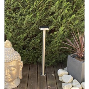 Borne extérieure solaire living avec détecteur de mouvements 85cm inox