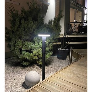 Borne extérieure solaire living avec détecteur de mouvements 85cm noir