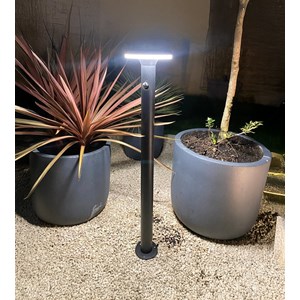 Borne extérieure solaire living avec détecteur de mouvements 85cm noir