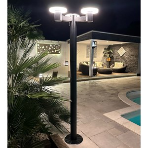 Lampadaire solaire alto-3000 noir 2m