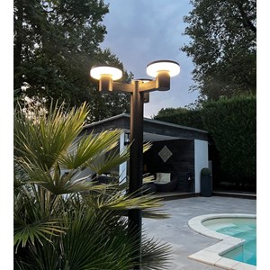 Lampadaire solaire alto-3000 noir 2m
