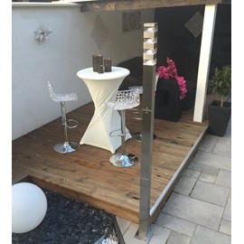 Lampadaire extérieur pyramide 2m inox