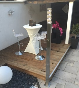 Lampadaire extérieur pyramide 2m inox