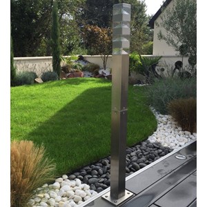 Lampadaire extérieur pyramide 2m inox