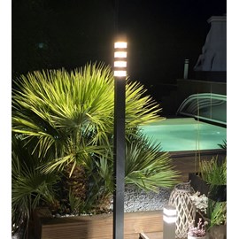 Lampadaire extérieur pyramide 2m noir