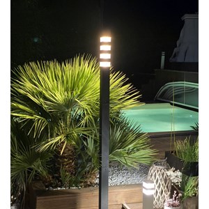 Lampadaire extérieur pyramide 2m noir