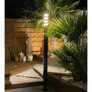 Lampadaire extérieur pyramide 2m noir