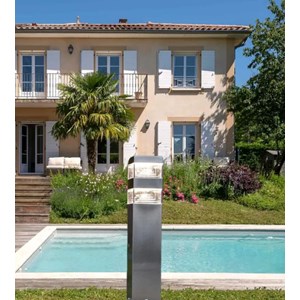 Borne extérieure pyramide piscine 60cm inox