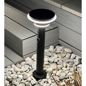 Borne extérieure solaire genova avec détecteur de mouvements noir