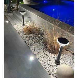 Borne extérieure solaire genova avec détecteur de mouvements noir