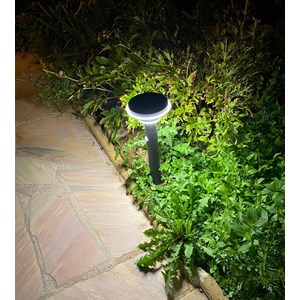 Borne extérieure solaire genova avec détecteur de mouvements noir