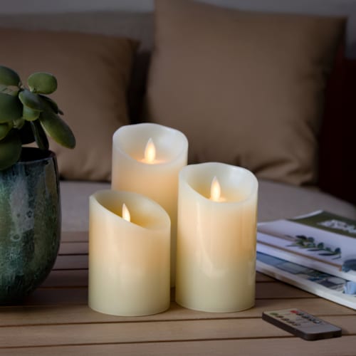 Vivezen - Lot de 3 bougies à led