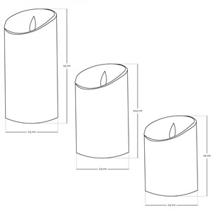 Lot de 3 bougies à led