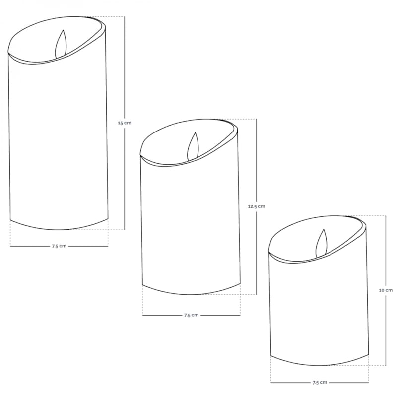 Lot de 3 bougies à led (Vivezen) - Image 1