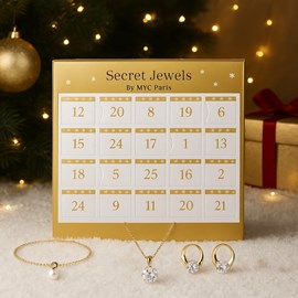 Calendrier de l'avent 13 bijoux et 11 perles - doré et cristal