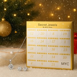 Calendrier de l'avent 13 bijoux et 11 perles - or rosé et argenté