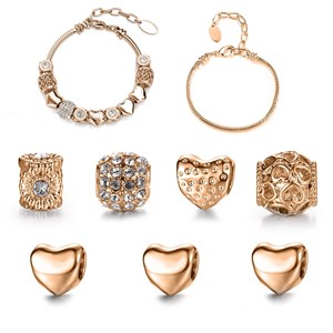 Calendrier de l'avent 13 bijoux et 11 perles - or rosé et argenté