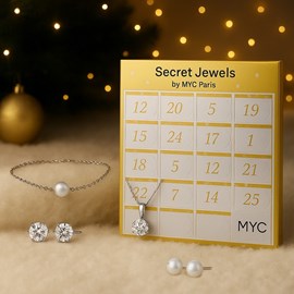 Calendrier de l'avent 13 bijoux et 11 perles - argenté et cristal