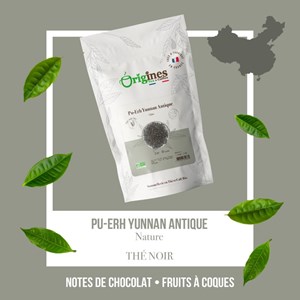 Yunnan antique - thé pu-erh bio de chine - sachet 100g