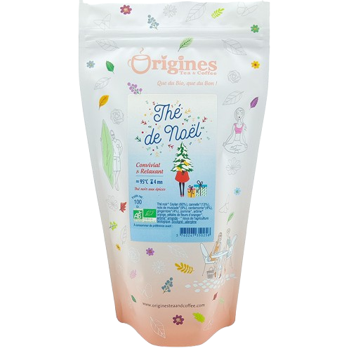 Thé de noël - thé noir bio aux épices de noël - sachet 100g