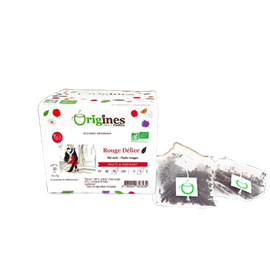 Thé noir bio rouge délice - chine - infusettes 15x2g