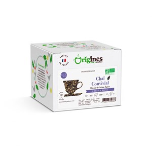 Thé noir bio chaï convivial - ceylan - infusettes 15x2g