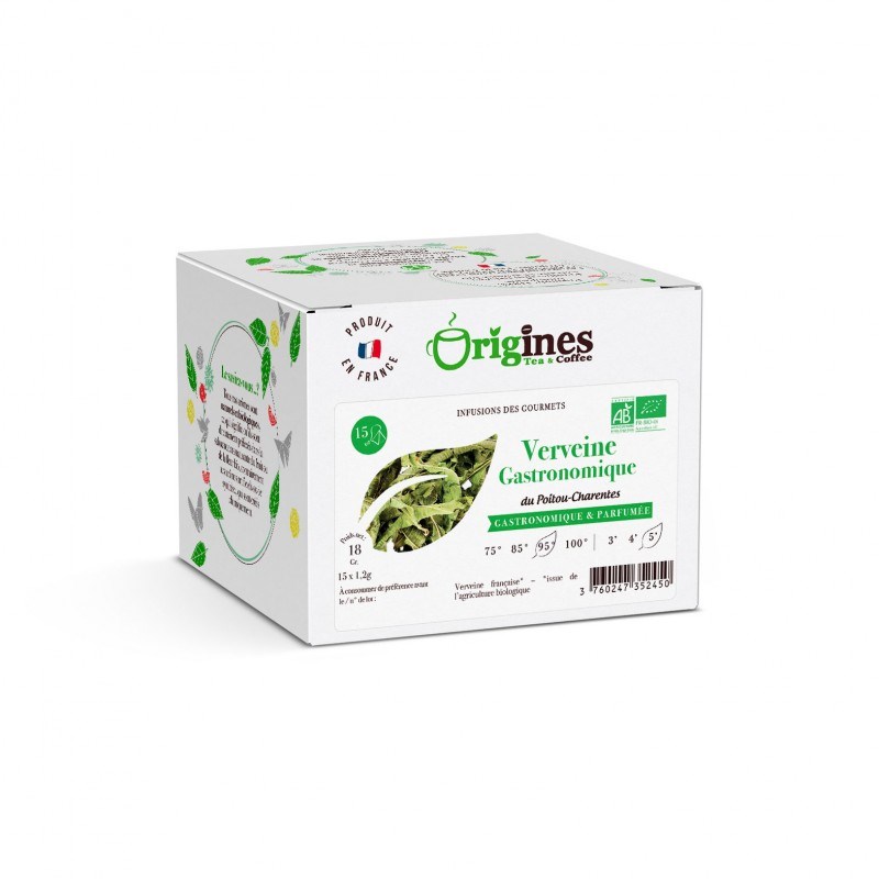 Verveine gastronomique - infusion bio plante naturelle - infusettes 15x1,2g