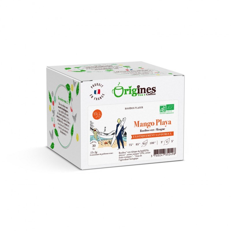 Mango playa - rooïbos vert bio mangue - infusettes 15x2g