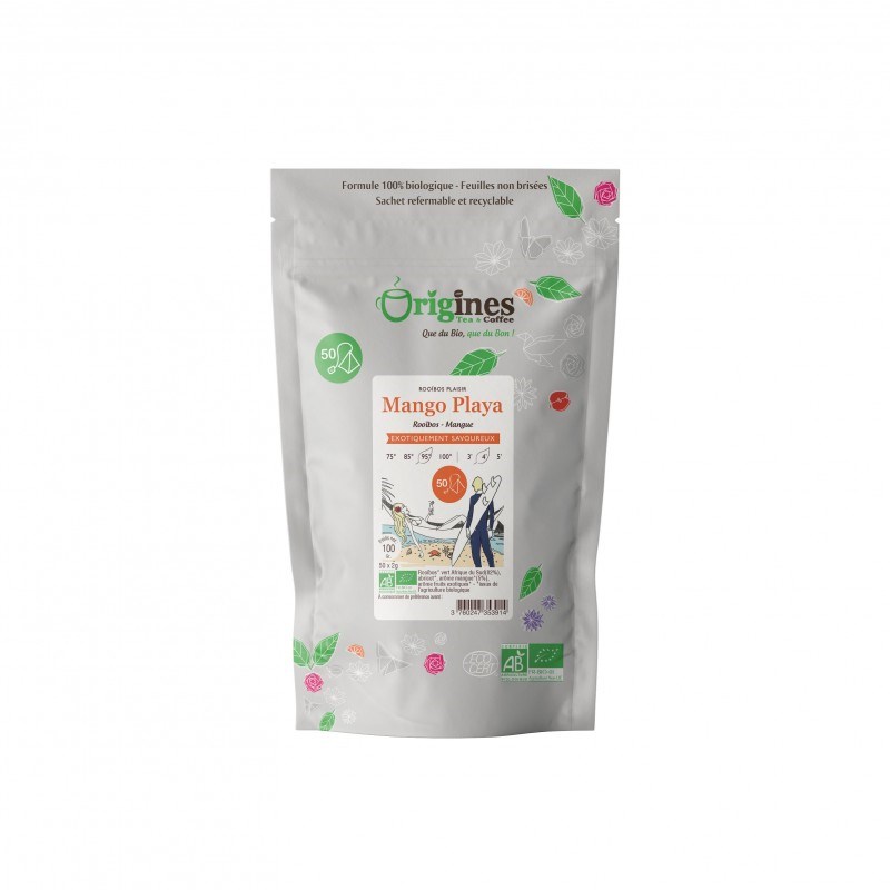 Mango playa - rooïbos vert bio mangue - infusettes 50x2g