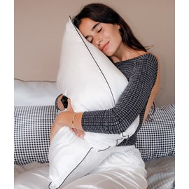 Taie d'oreiller en soie noir blanc 51x76