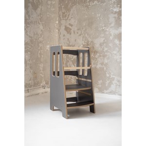 Tour d'apprentissage montessori little - gris-fonce