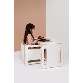 Table et chaise biggy 2 en 1 pour enfant - blanc