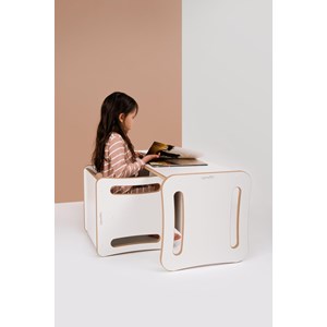 Table et chaise biggy 2 en 1 pour enfant - blanc
