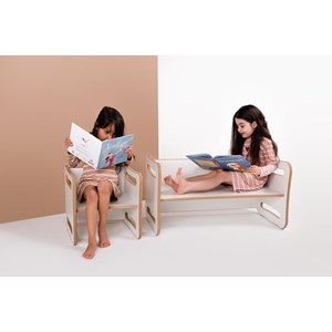 Table et chaise biggy 2 en 1 pour enfant - blanc