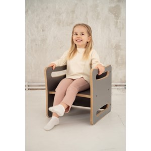 Table et chaise biggy 2 en 1 pour enfant - gris foncé