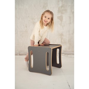 Table et chaise biggy 2 en 1 pour enfant - gris foncé