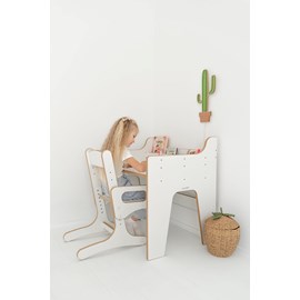 Bureau et chaise réglables pour enfant - blanc