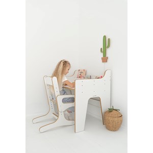 Bureau et chaise réglables pour enfant - blanc