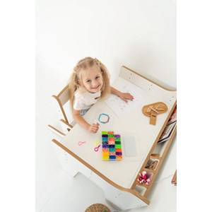 Bureau et chaise réglables pour enfant - blanc