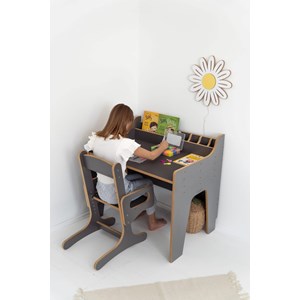 Bureau et chaise réglables pour enfant - gris foncé