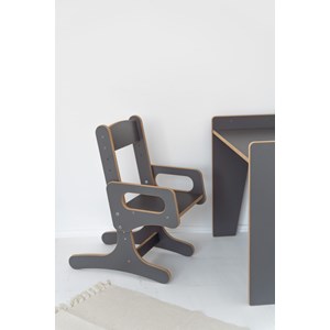 Bureau et chaise réglables pour enfant - gris foncé